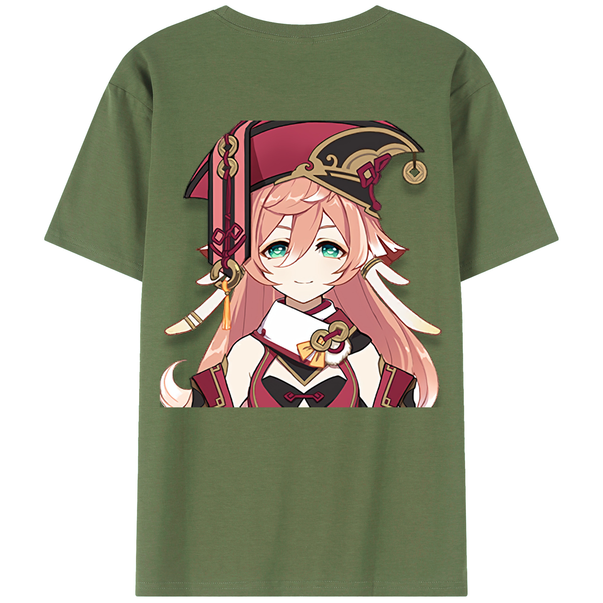 げんし神 ヤンフェイ genshin Yanfei 綿100％ メンズ半袖Tシャツ（バックプリント） 通気性